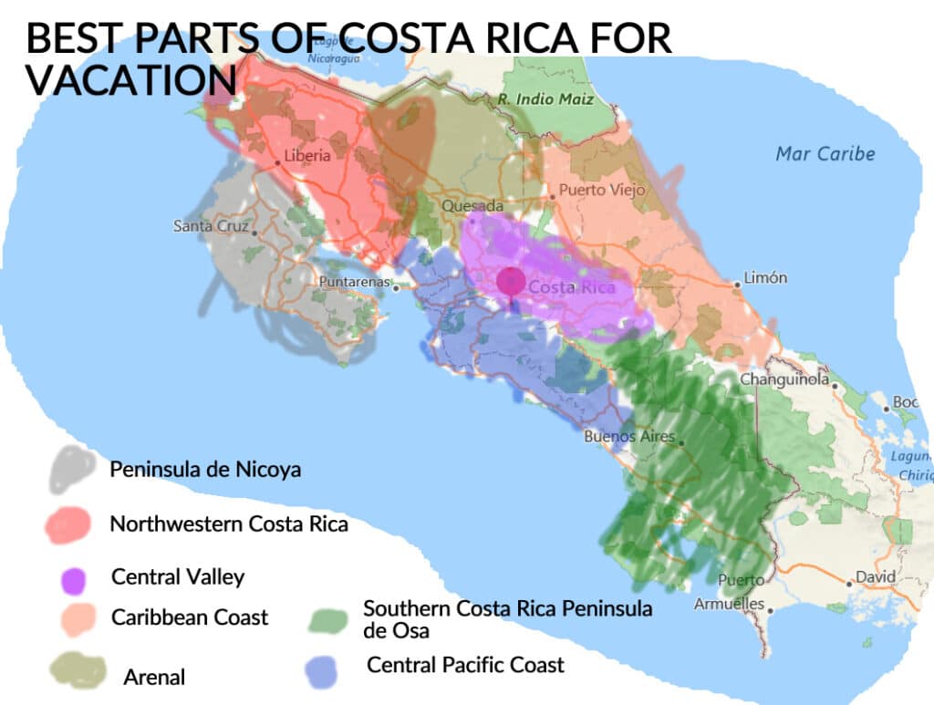 Best parts of Costa Rica for vacations